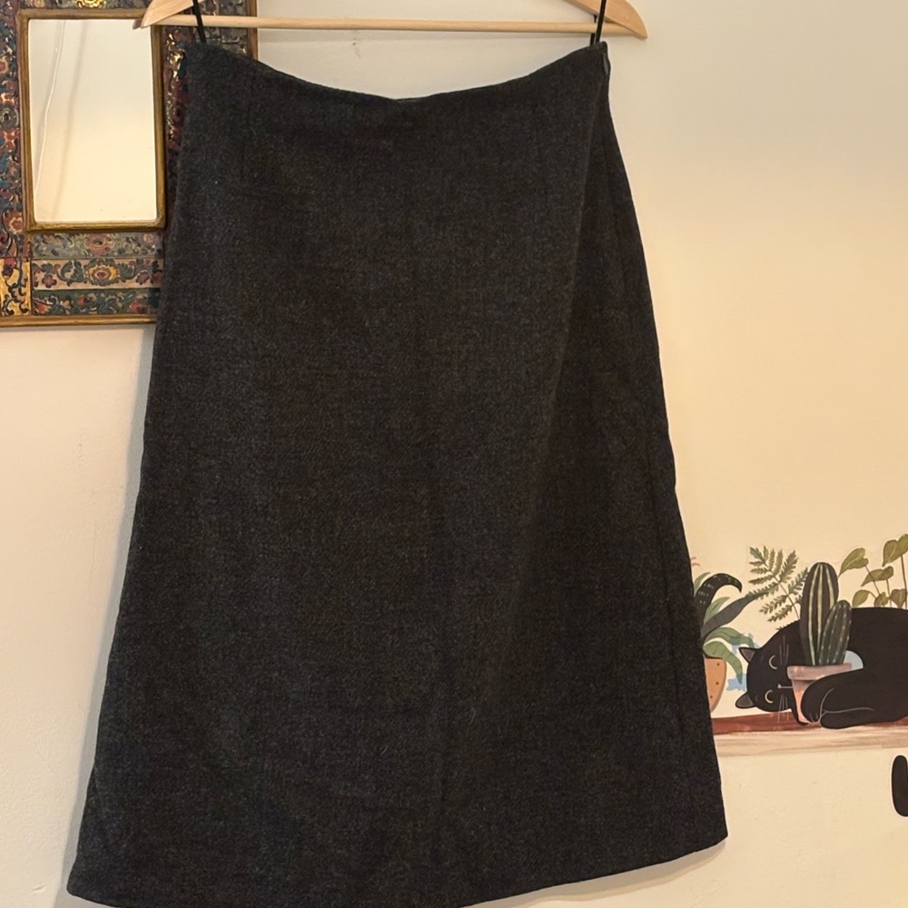 Vintage MaxMara Dark Gray Wool Skirt